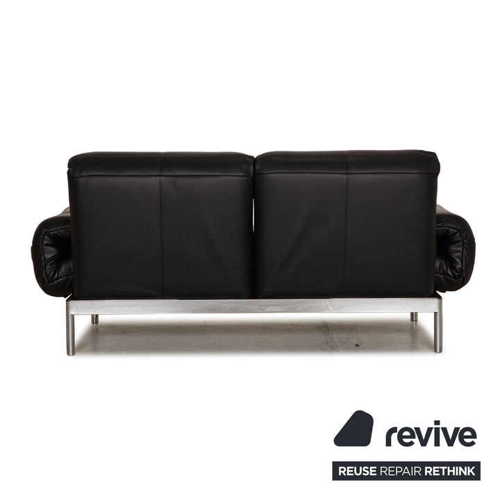 Rolf Benz Plura Canapé en cuir noir 2 places Fonction de relaxation Fonction de relaxation