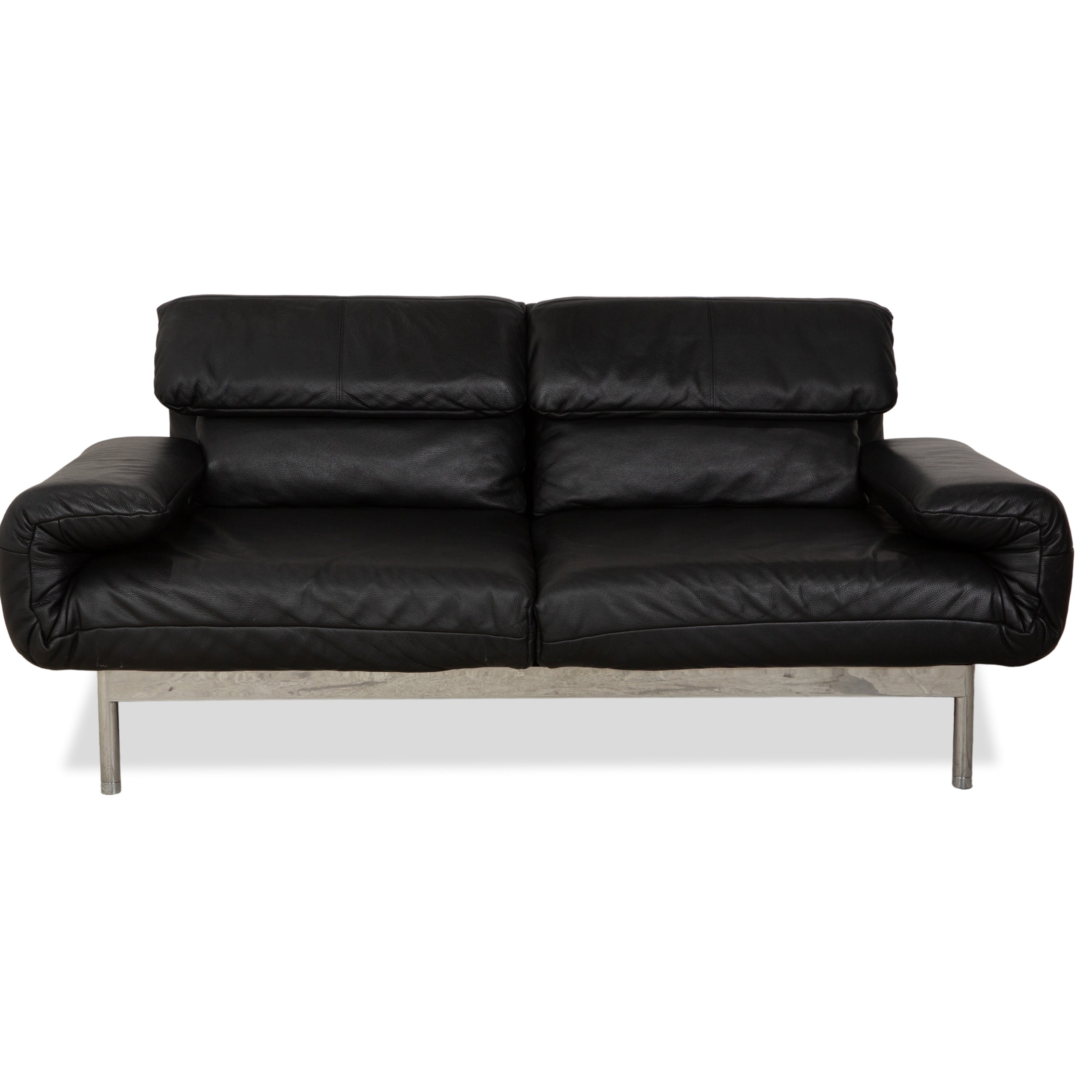 Rolf Benz Plura Leder Sofa Schwarz Zweisitzer Couch Funktion Relaxfunktion