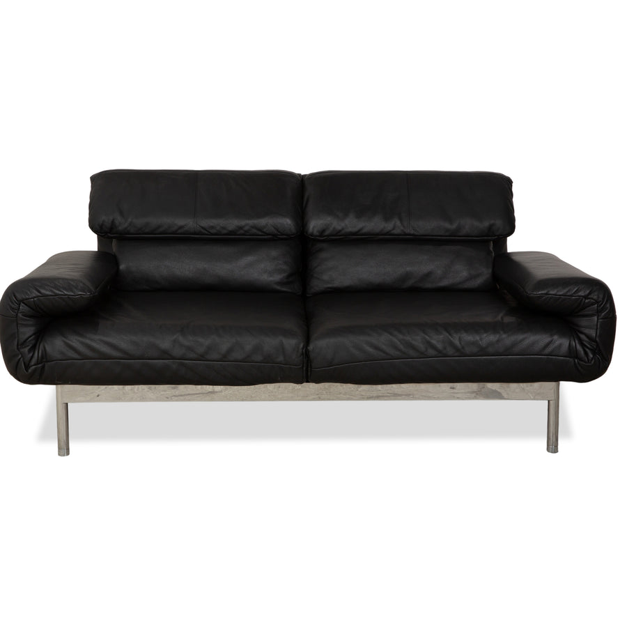Rolf Benz Plura Leder Sofa Schwarz Zweisitzer Couch Funktion Relaxfunktion