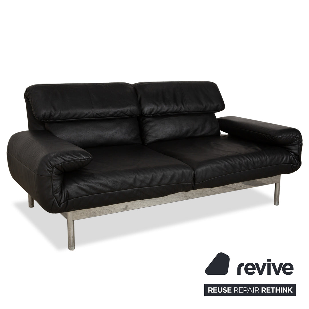 Rolf Benz Plura Leder Sofa Schwarz Zweisitzer Couch Funktion Relaxfunktion