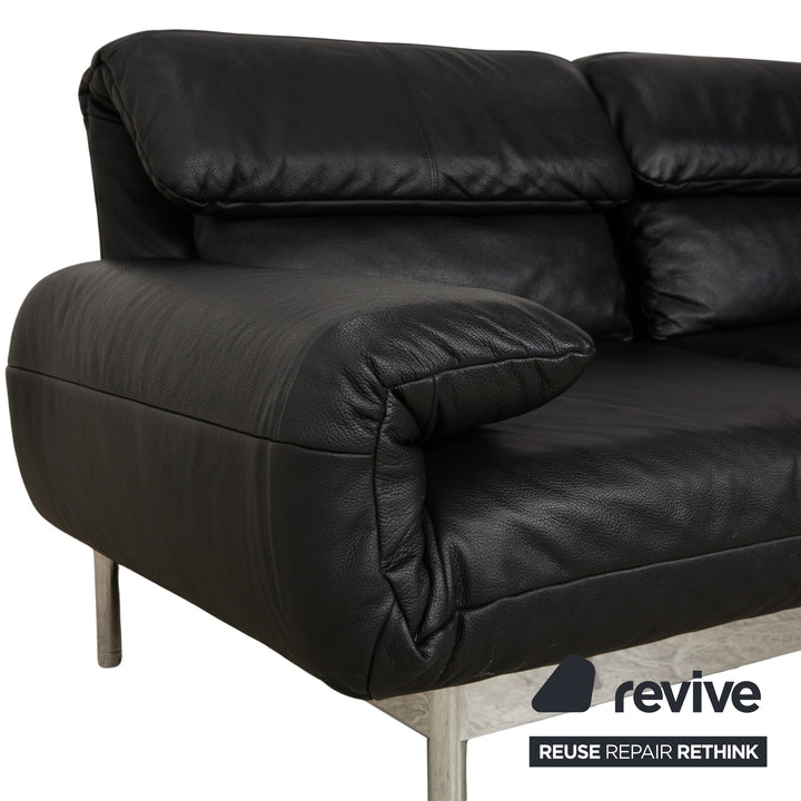Rolf Benz Plura Leder Sofa Schwarz Zweisitzer Couch Funktion Relaxfunktion