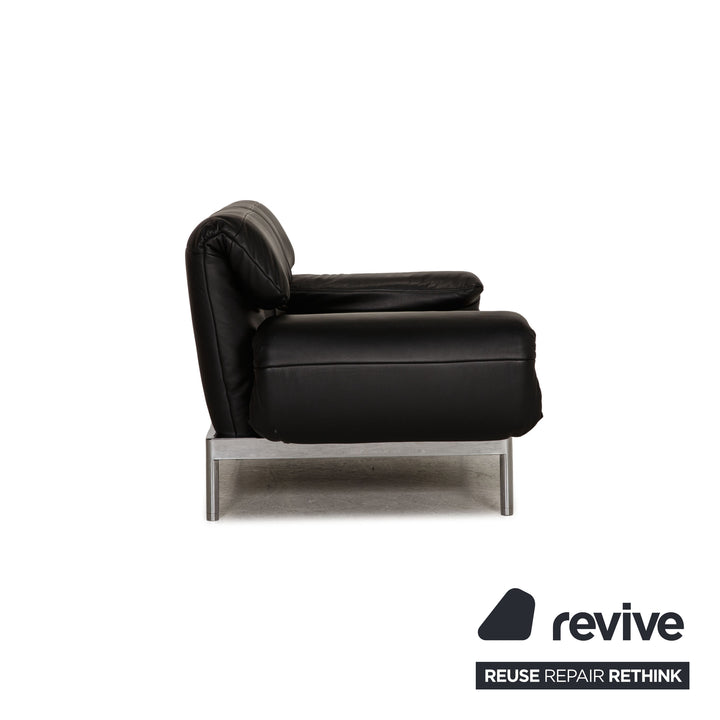 Rolf Benz Plura leather sofa black two-seater couch function relaxation function