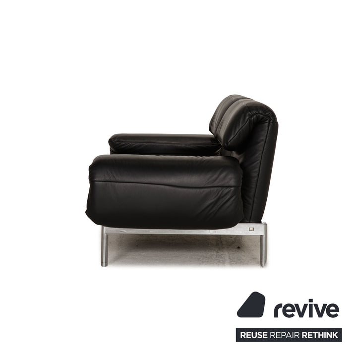 Rolf Benz Plura Canapé en cuir noir 2 places Fonction de relaxation Fonction de relaxation