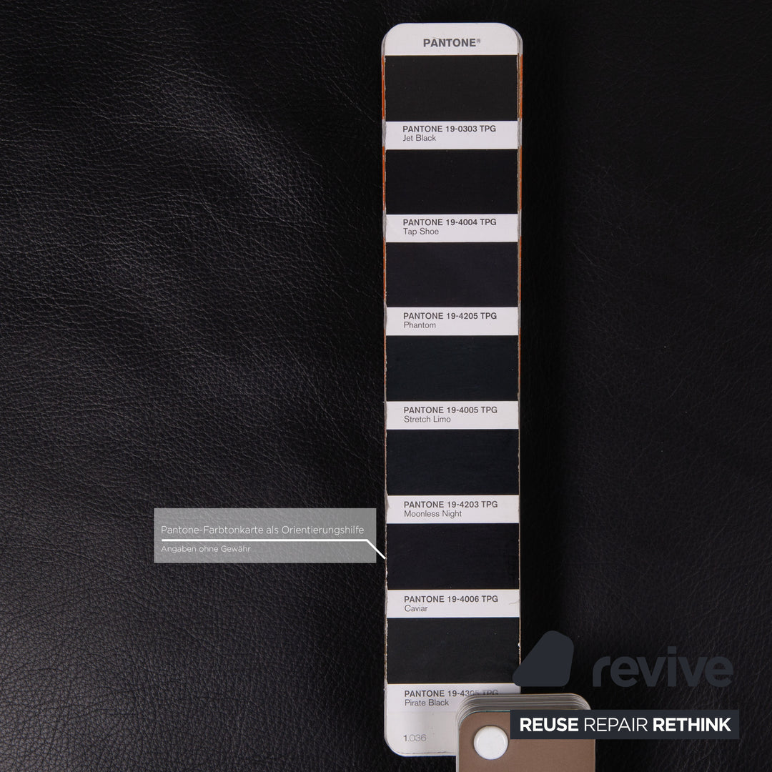 Rolf Benz Plura leather sofa black two-seater couch function relax function