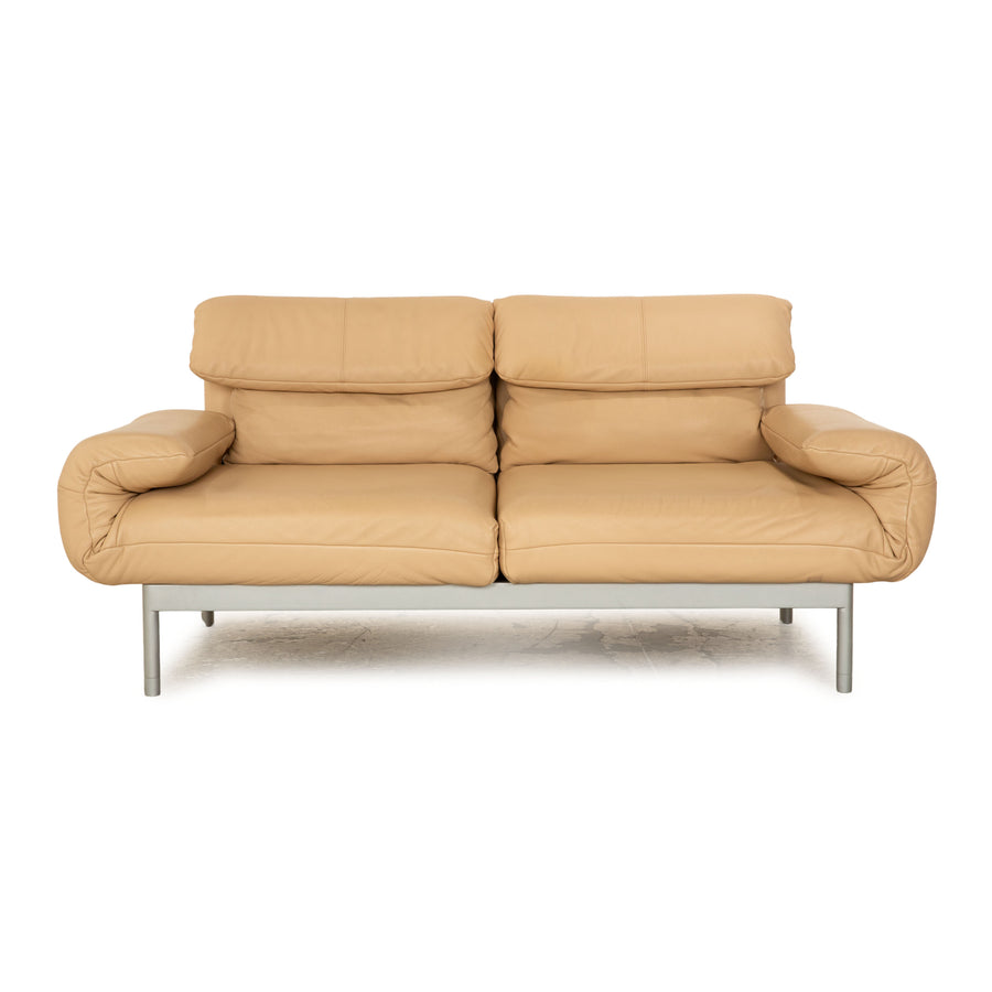 Rolf Benz Plura Leder Zweisitzer Beige manuelle Funktion Sofa Couch