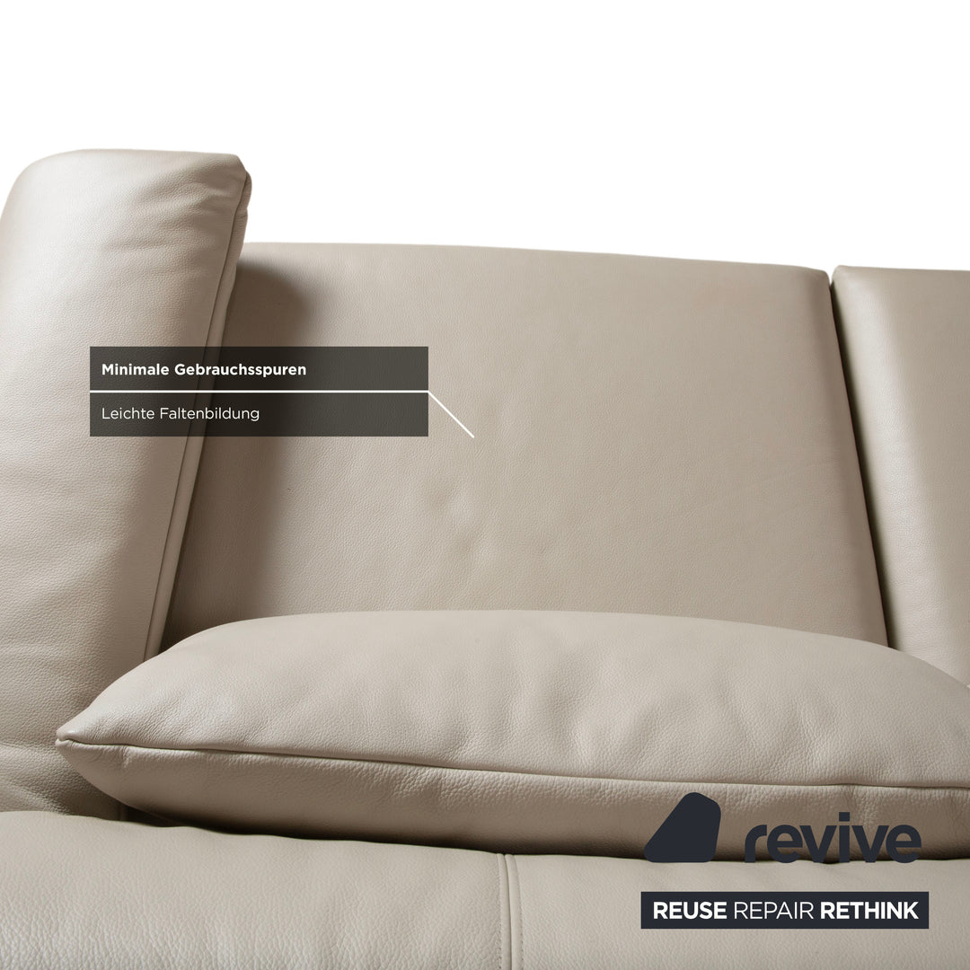 Rolf Benz Plura Leder Zweisitzer Beige manuelle Funktion Sofa Couch