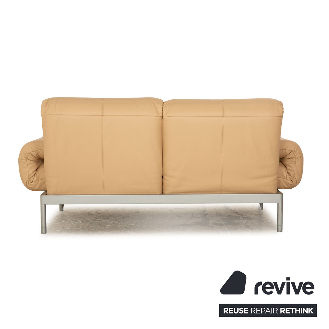 Rolf Benz Plura Leder Zweisitzer Beige manuelle Funktion Sofa Couch