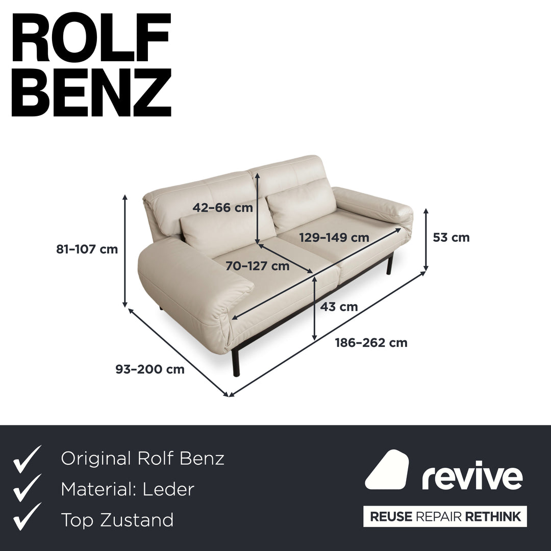 Rolf Benz Plura Leder Zweisitzer Beige manuelle Funktion Sofa Couch