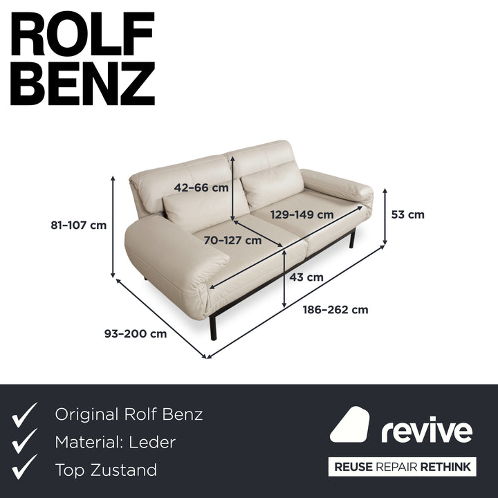 Rolf Benz Plura Leder Zweisitzer Beige manuelle Funktion Sofa Couch