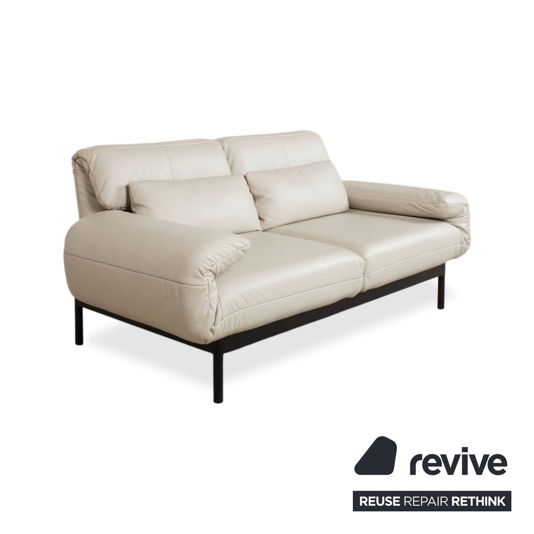 Rolf Benz Plura Leder Zweisitzer Beige manuelle Funktion Sofa Couch