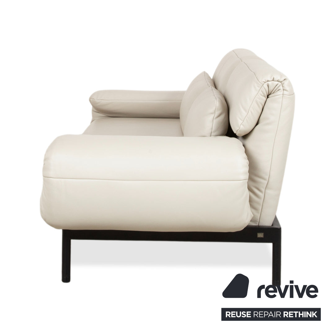 Rolf Benz Plura Leder Zweisitzer Beige manuelle Funktion Sofa Couch