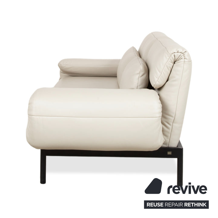Rolf Benz Plura Leder Zweisitzer Beige manuelle Funktion Sofa Couch