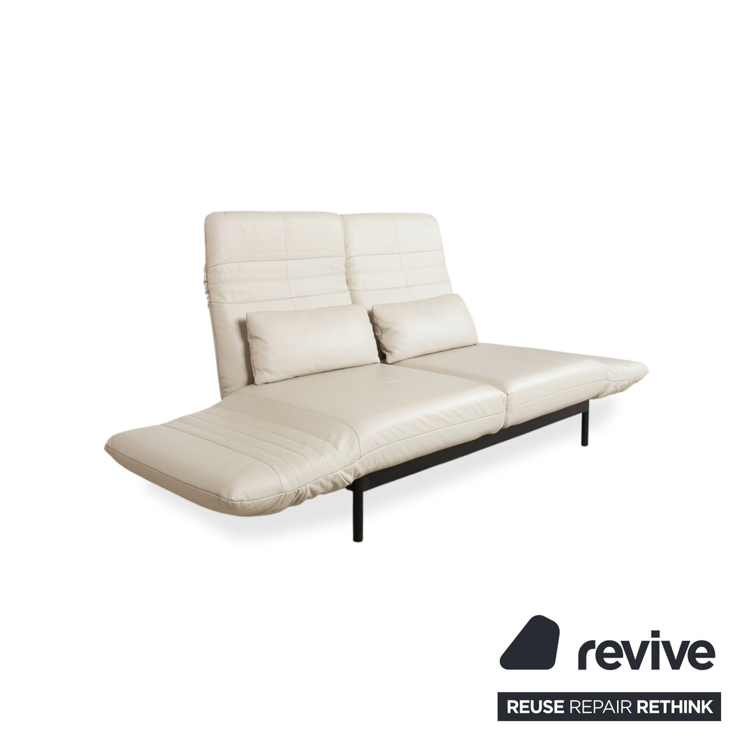 Rolf Benz Plura Leder Zweisitzer Beige manuelle Funktion Sofa Couch