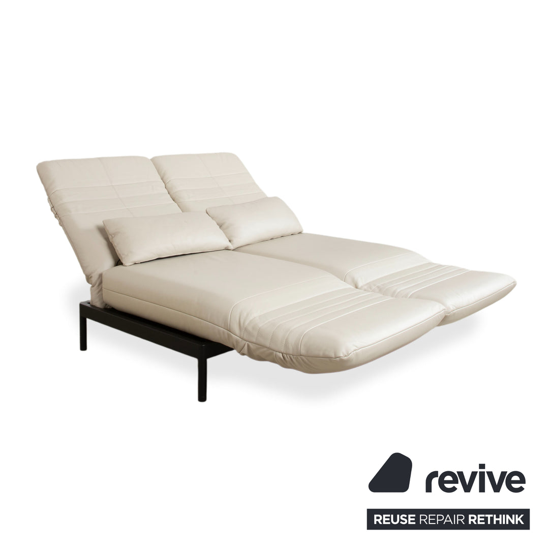 Rolf Benz Plura Leder Zweisitzer Beige manuelle Funktion Sofa Couch