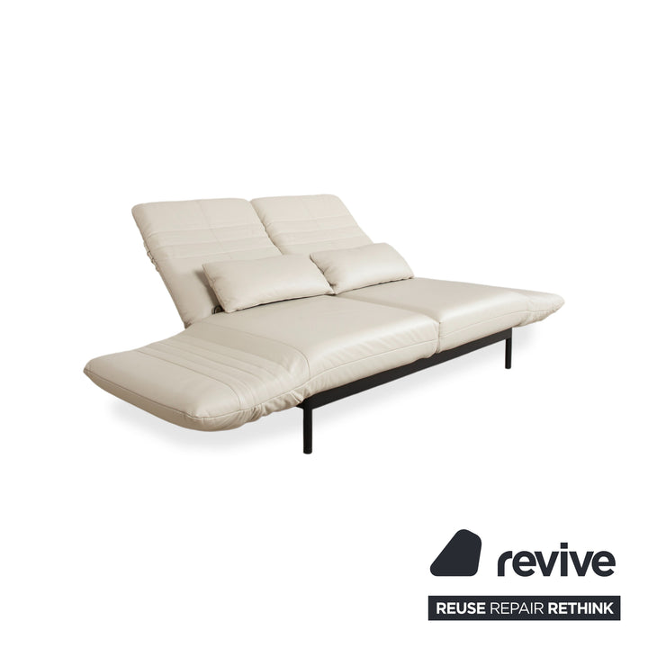 Rolf Benz Plura Leder Zweisitzer Beige manuelle Funktion Sofa Couch