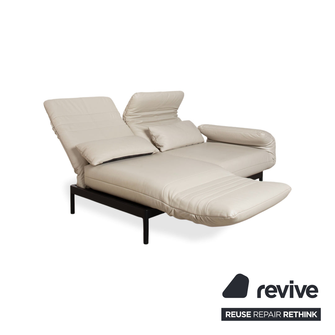 Rolf Benz Plura Leder Zweisitzer Beige manuelle Funktion Sofa Couch