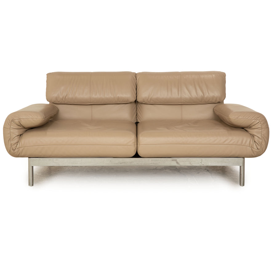 Rolf Benz Plura Leather Two Seater Beige Taupe Manual Function Sofa Couch