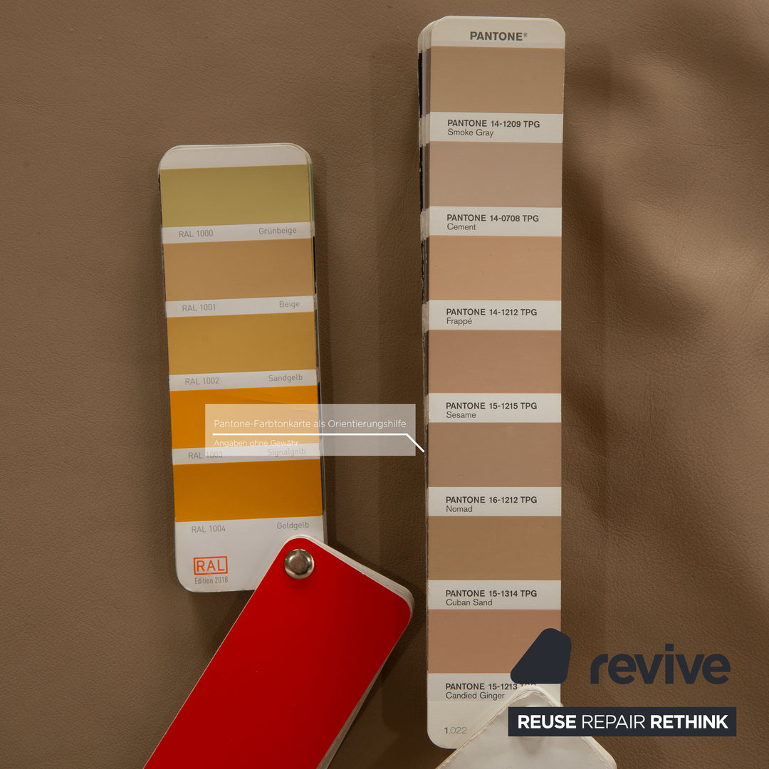 Rolf Benz Plura Leather Two Seater Beige Taupe Manual Function Sofa Couch