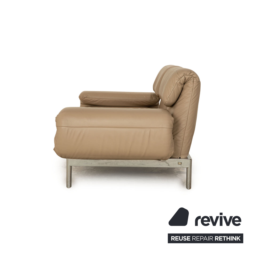 Rolf Benz Plura Leather Two Seater Beige Taupe Manual Function Sofa Couch