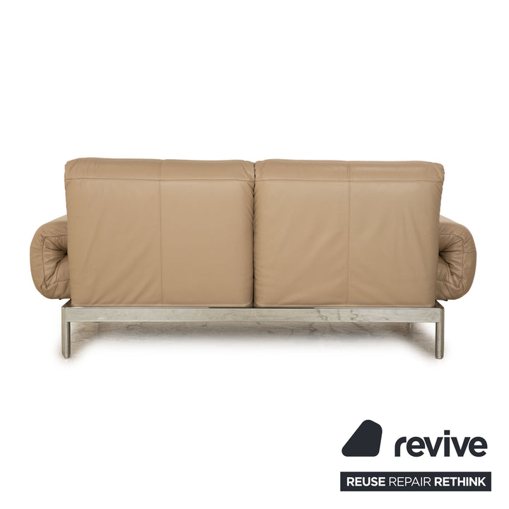 Rolf Benz Plura Leather Two Seater Beige Taupe Manual Function Sofa Couch