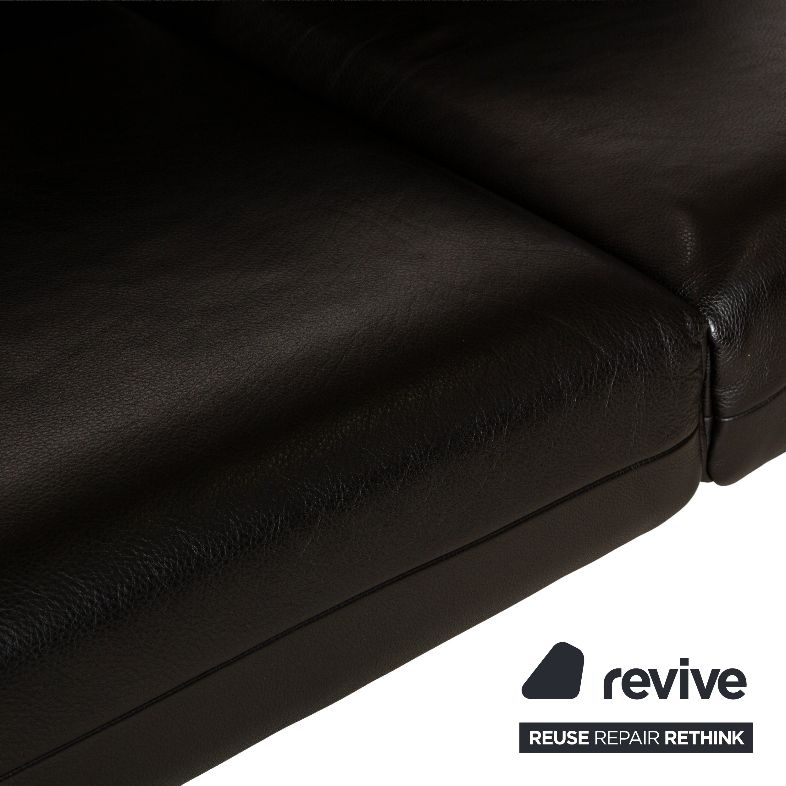 Rolf Benz Plura Leder Zweisitzer Braun Dunkelbraun Schwarz manuelle Funktion Sofa Couch Chrom