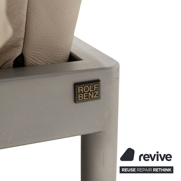 Rolf Benz Plura Leather Two-Seater Grey Manual Function Sofa Couch