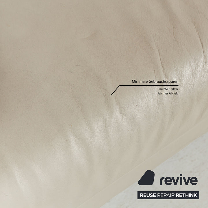 Rolf Benz Plura Leather Two-Seater Grey Manual Function Sofa Couch