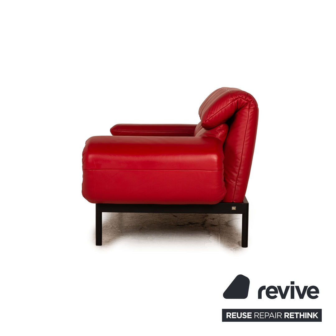 Rolf Benz Plura Leder Zweisitzer Rot Couch Sofa Relax Funktion