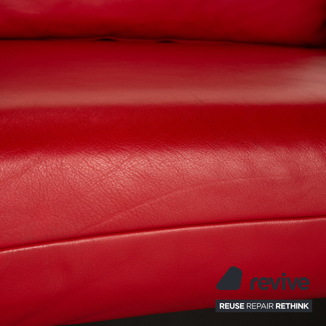 Rolf Benz Plura Leder Zweisitzer Rot Couch Sofa Relax Funktion