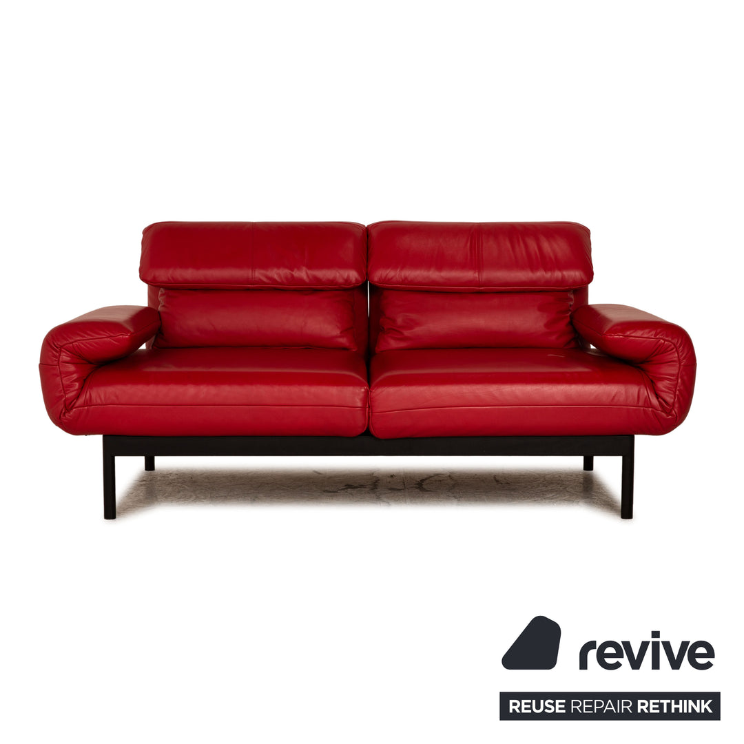 Rolf Benz Plura Leder Zweisitzer Rot Couch Sofa Relax Funktion
