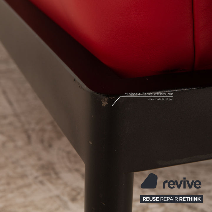 Rolf Benz Plura Leder Zweisitzer Rot Couch Sofa Relax Funktion