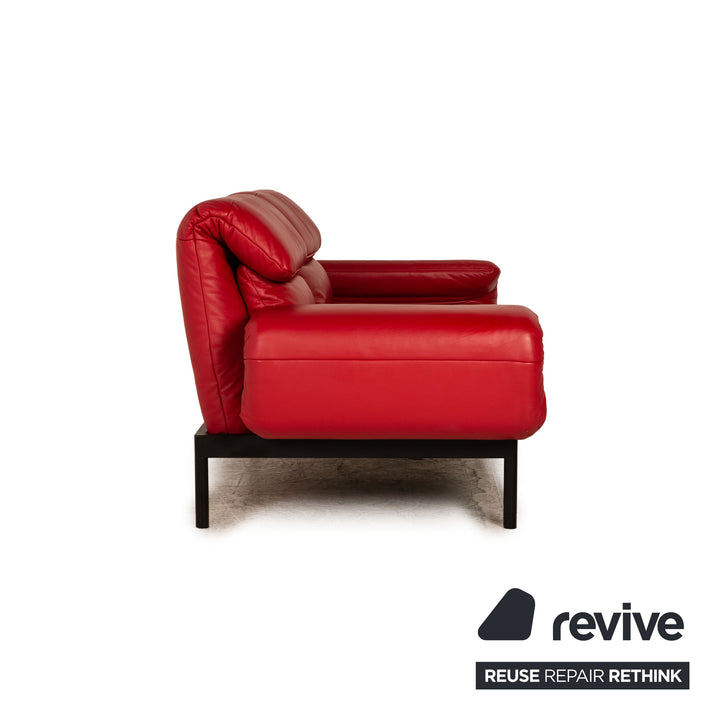 Rolf Benz Plura Leder Zweisitzer Rot Couch Sofa Relax Funktion