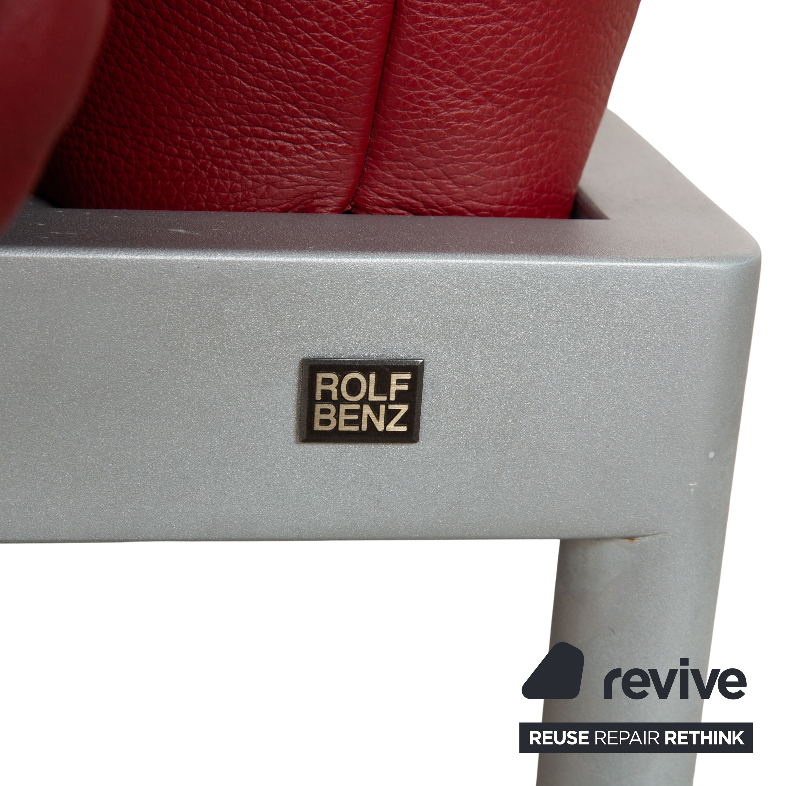 Rolf Benz Plura Leder Zweisitzer Rot manuelle Funktion Sofa Couch