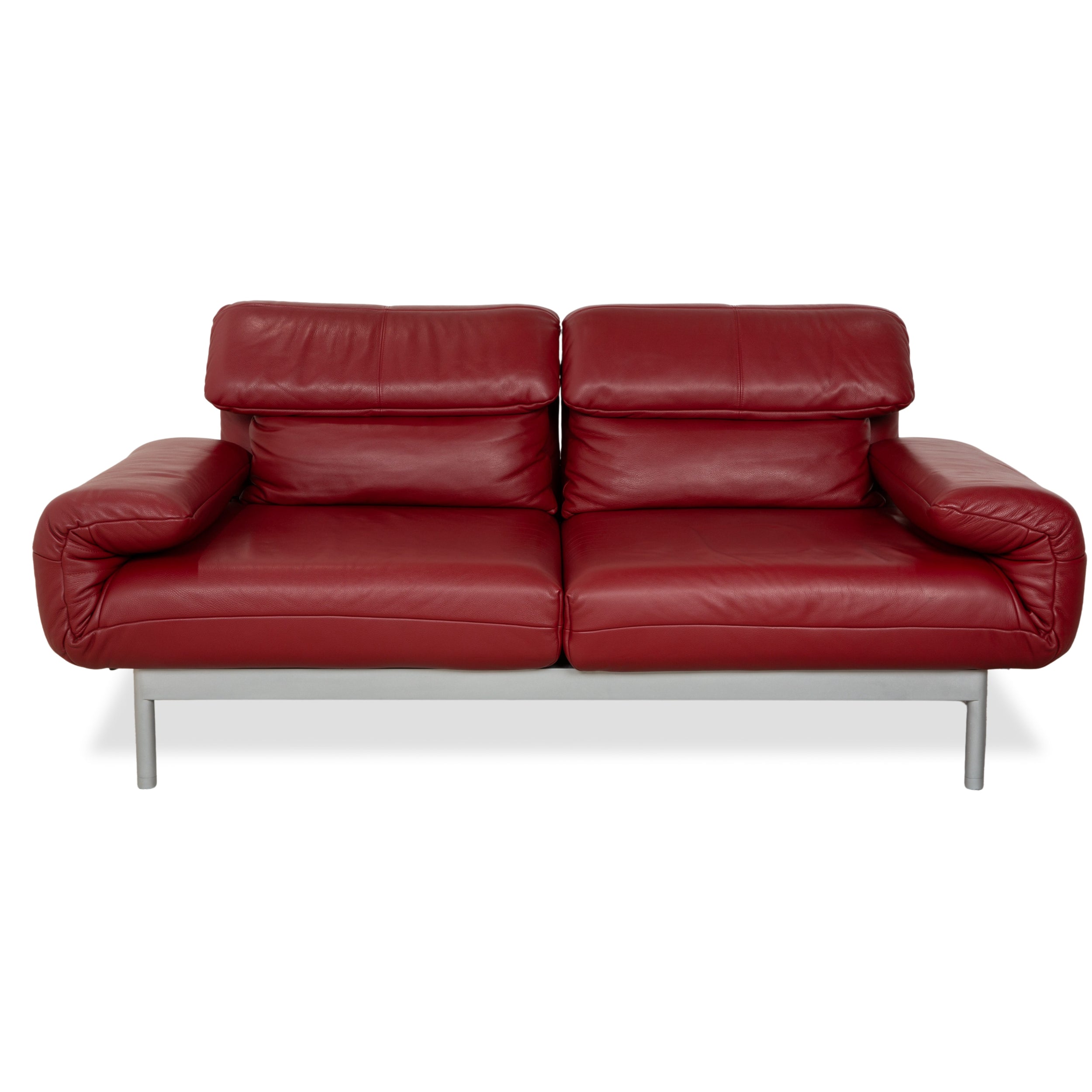 Rolf Benz Plura Leder Zweisitzer Rot manuelle Funktion Sofa Couch