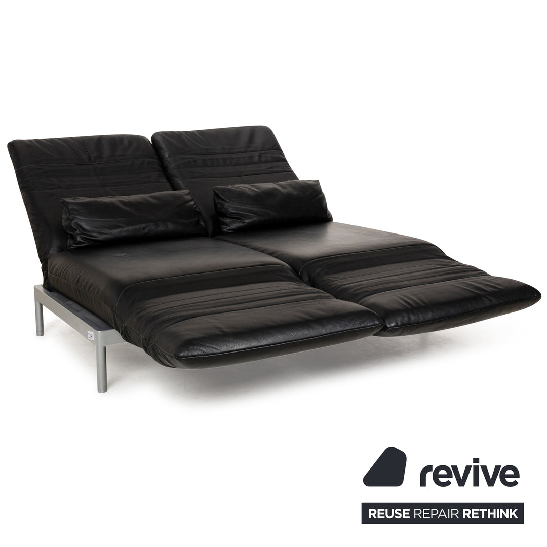 Rolf Benz Plura Leder Zweisitzer Schwarz manuelle Funktion	Sofa Couch