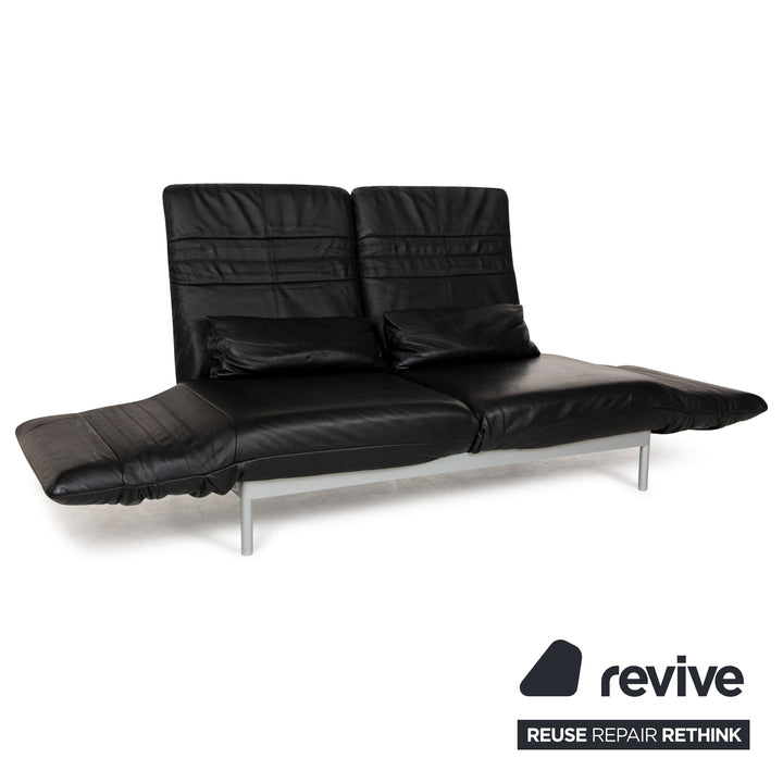 Rolf Benz Plura Leder Zweisitzer Schwarz manuelle Funktion	Sofa Couch