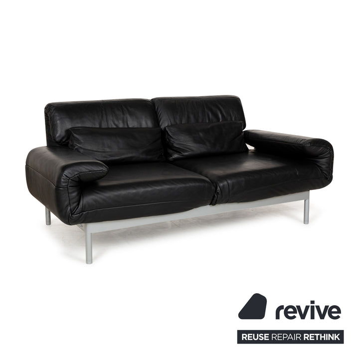 Rolf Benz Plura Leder Zweisitzer Schwarz manuelle Funktion	Sofa Couch