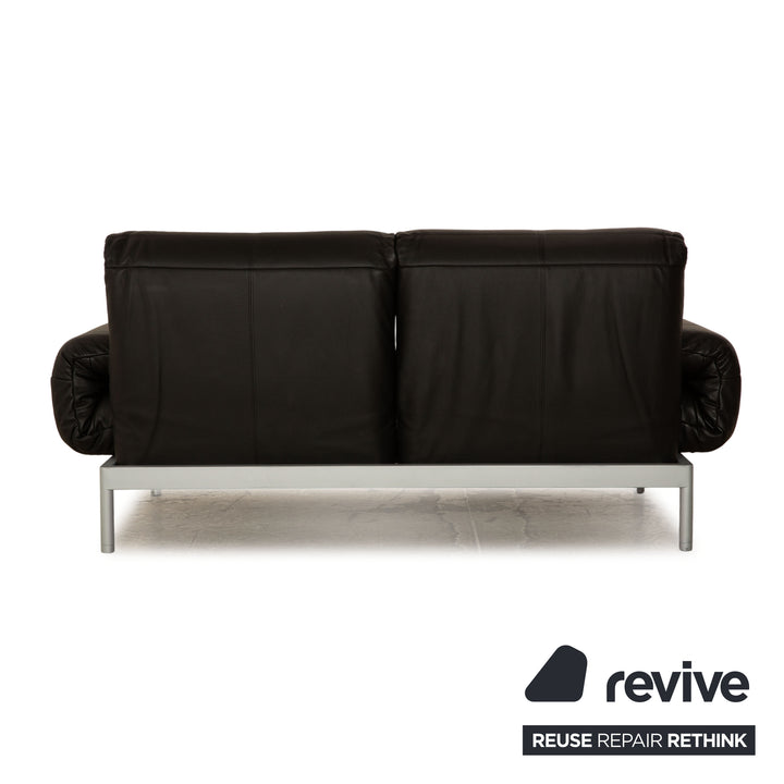 Rolf Benz Plura Leather Two Seater Black Manual Function Sofa Couch Reclining Function