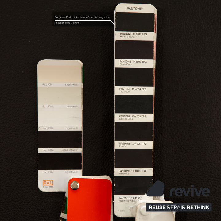 Rolf Benz Plura Leather Two Seater Black Manual Function Sofa Couch Reclining Function