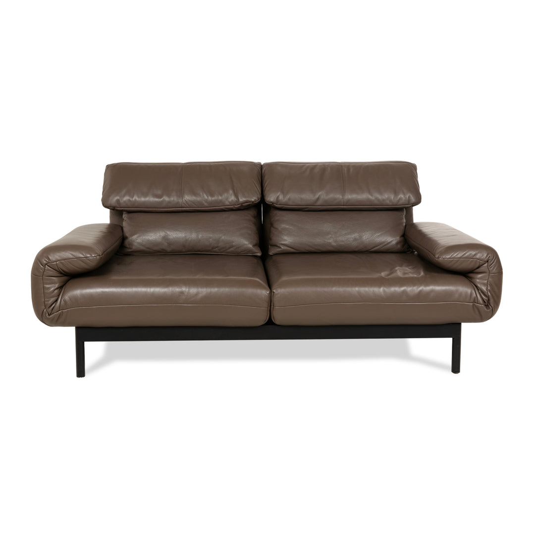 Rolf Benz Plura Leder Zweisitzer Sofa Couch Braun manuelle Funktion Schlaffunktion