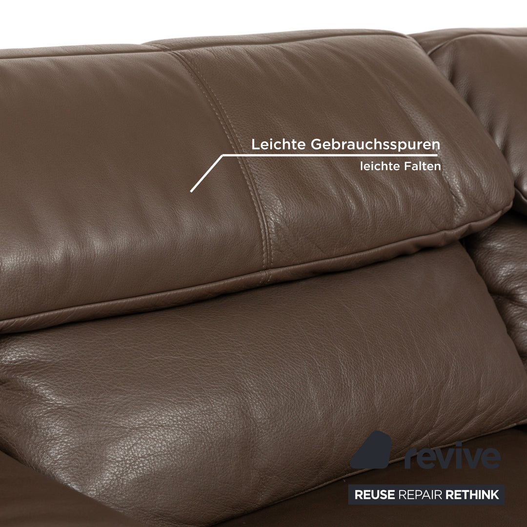 Rolf Benz Plura Leder Zweisitzer Sofa Couch Braun manuelle Funktion Schlaffunktion