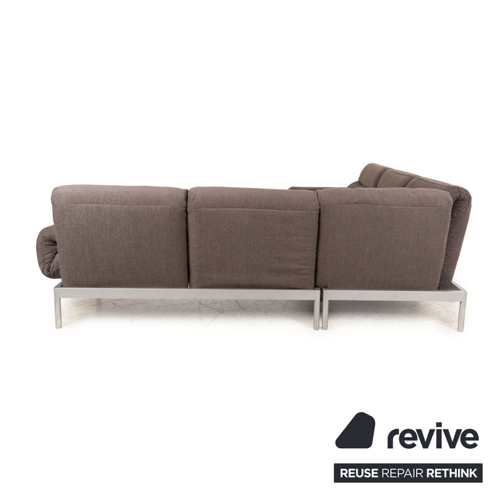 Rolf Benz Plura fabric corner sofa brown manual function relaxation function sofa couch new cover