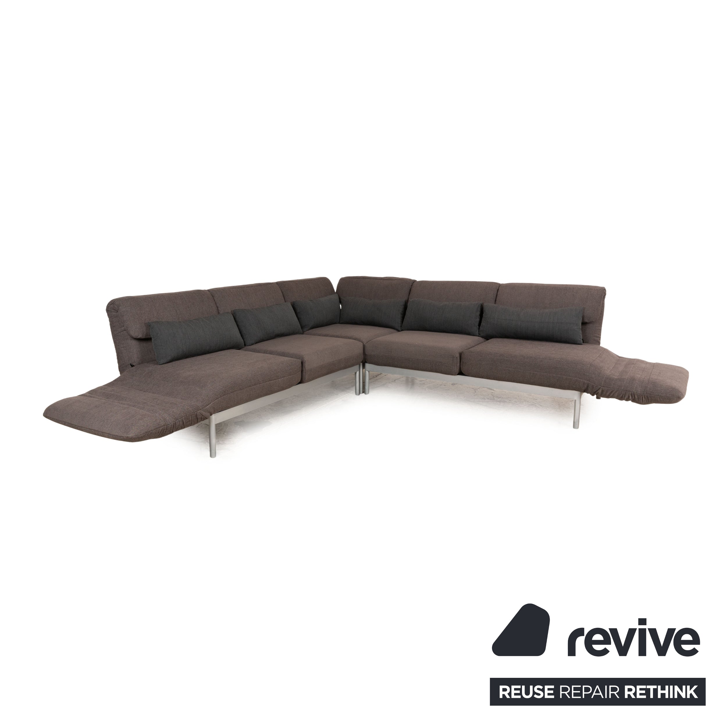 Rolf Benz Plura Stoff Ecksofa Braun manuelle Funktion Relaxfunktion Sofa Couch Neubezug