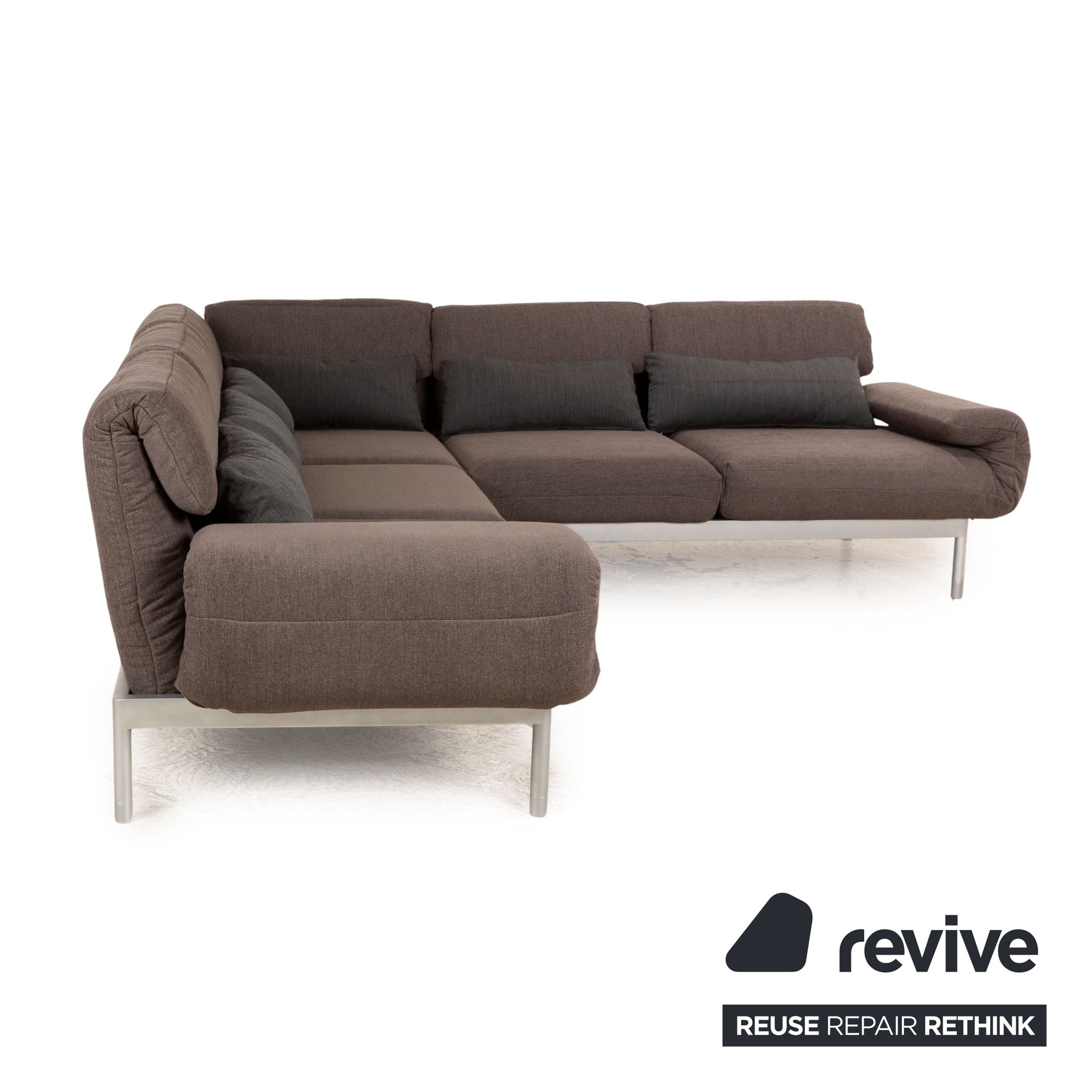 Rolf Benz Plura Stoff Ecksofa Braun manuelle Funktion Relaxfunktion Sofa Couch Neubezug