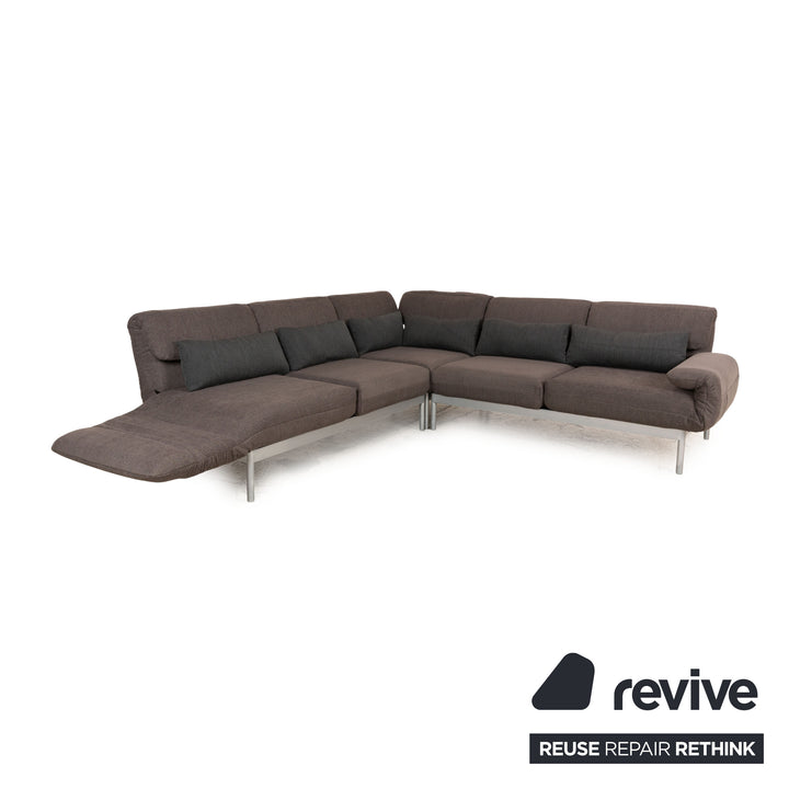Rolf Benz Plura fabric corner sofa brown manual function relaxation function sofa couch new cover