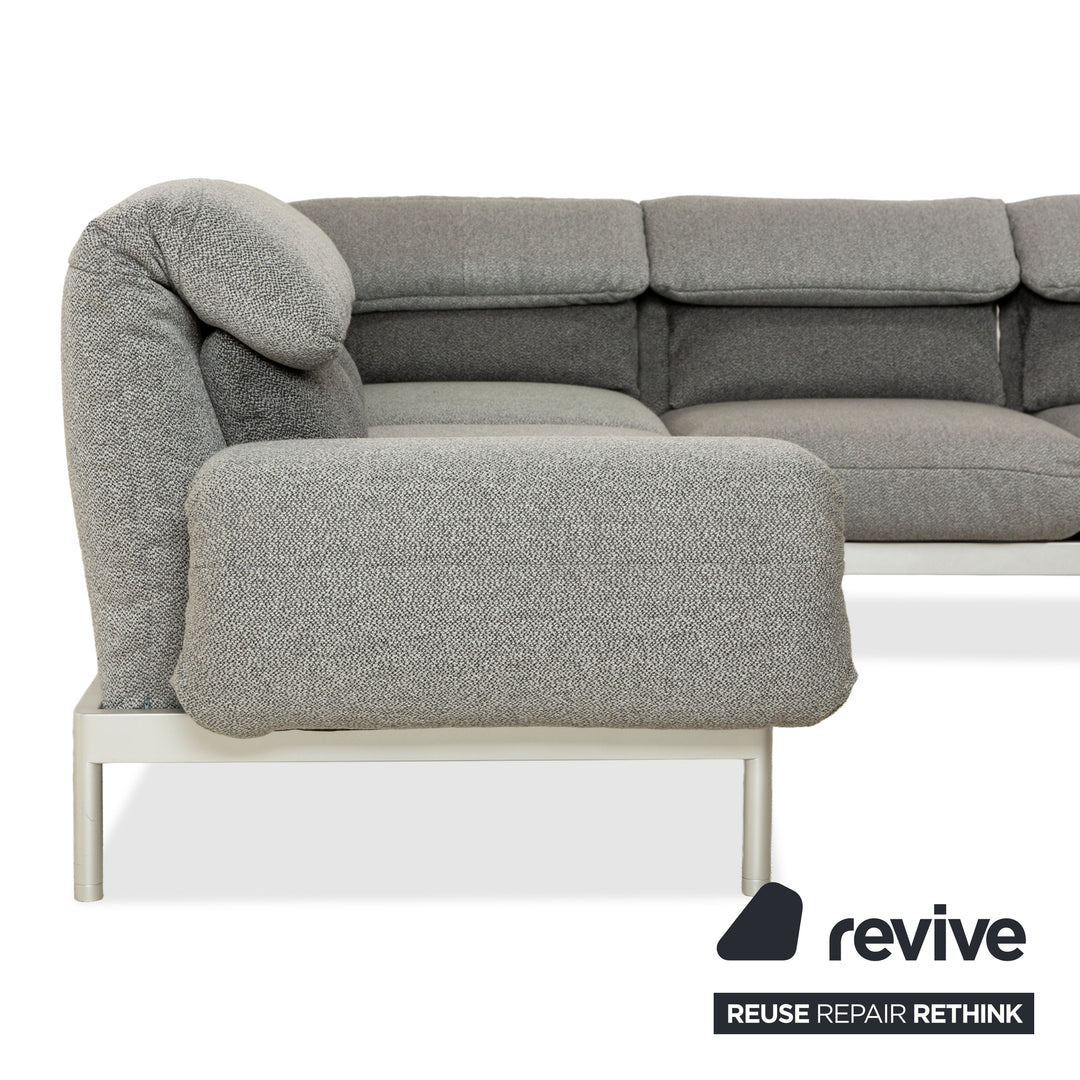 Rolf Benz Plura fabric corner sofa grey manual function sofa couch new cover