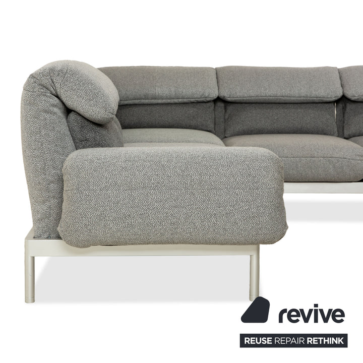 Rolf Benz Plura fabric corner sofa grey manual function sofa couch new cover