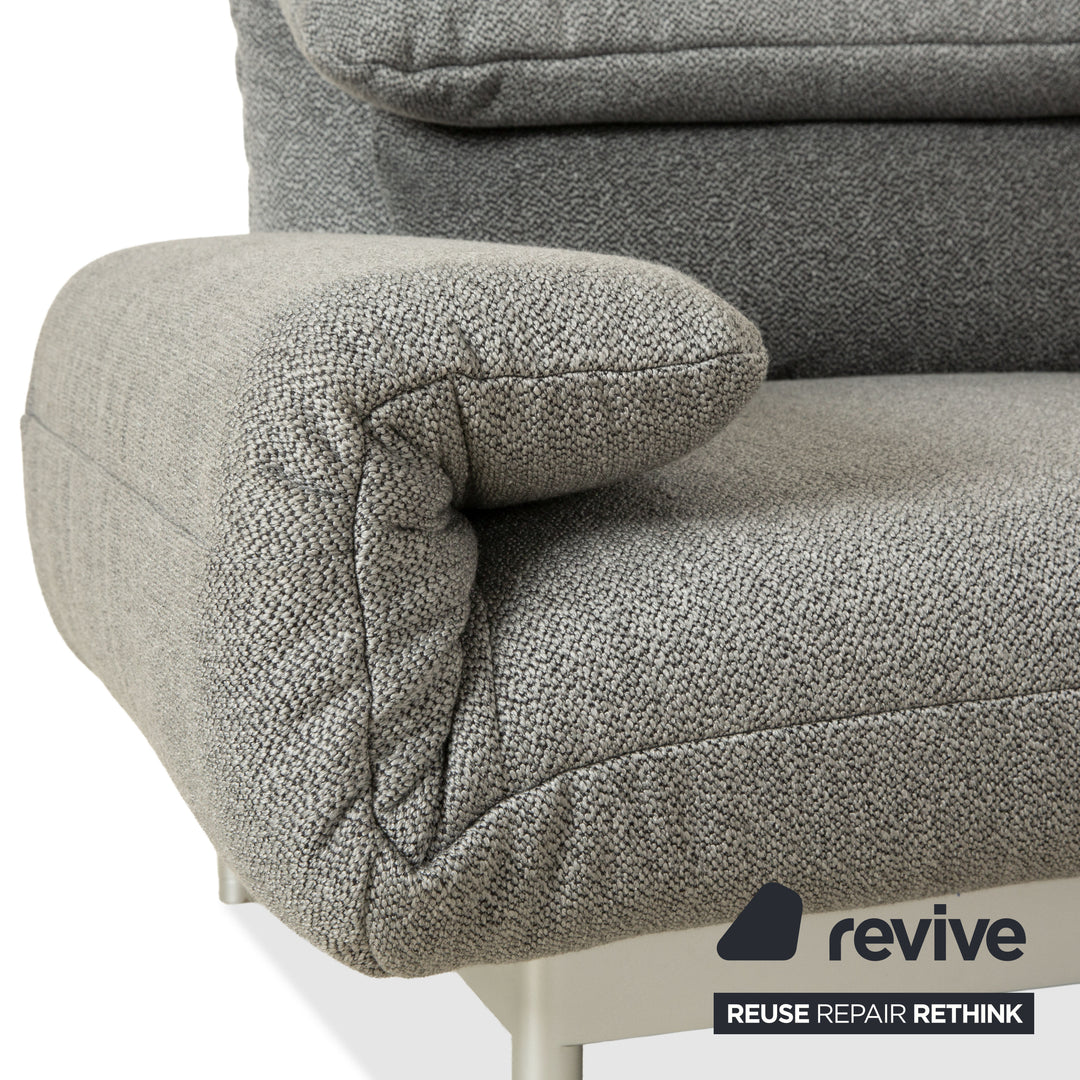 Rolf Benz Plura Stoff Ecksofa Grau manuelle Funktion Sofa Couch Neubezug