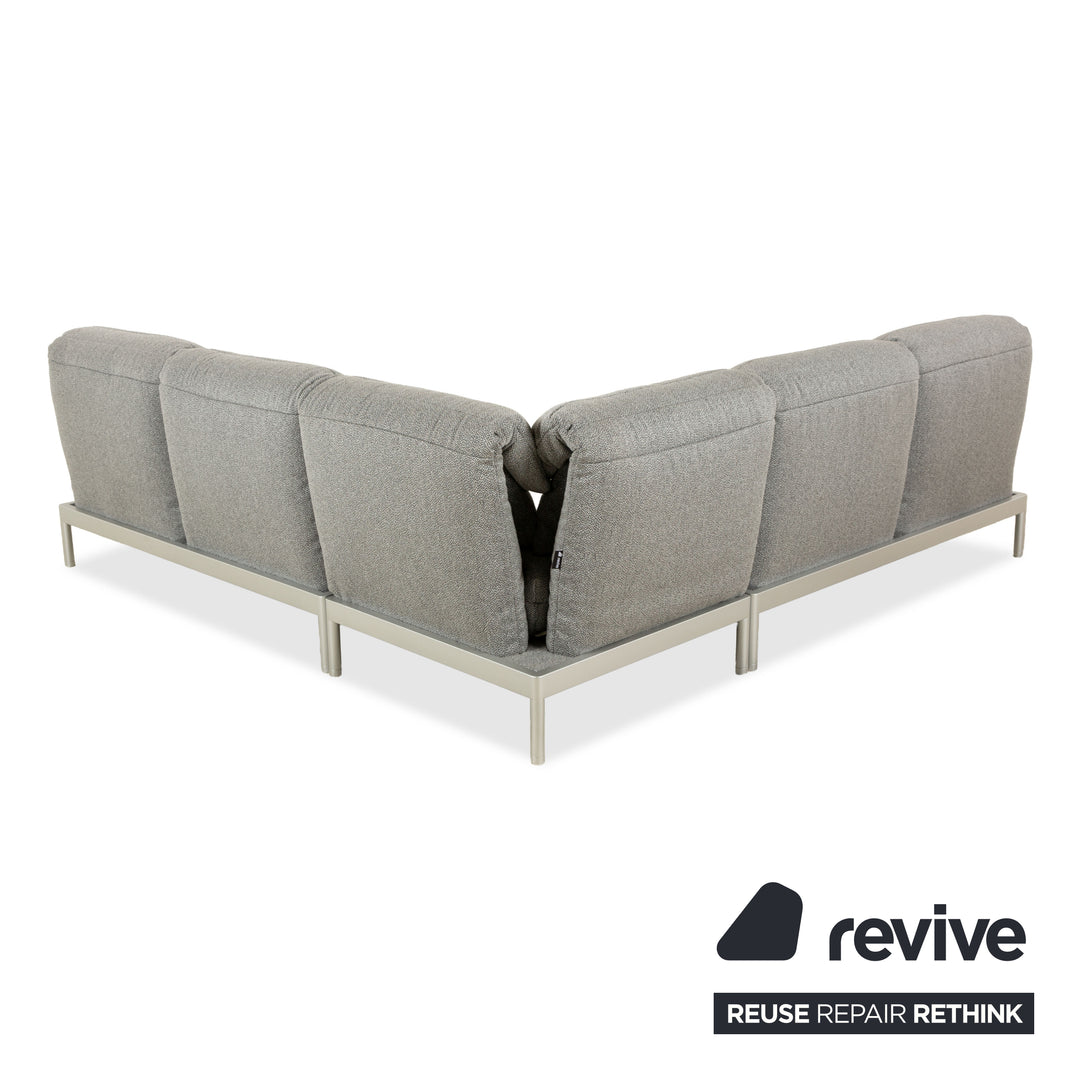 Rolf Benz Plura fabric corner sofa grey manual function sofa couch new cover