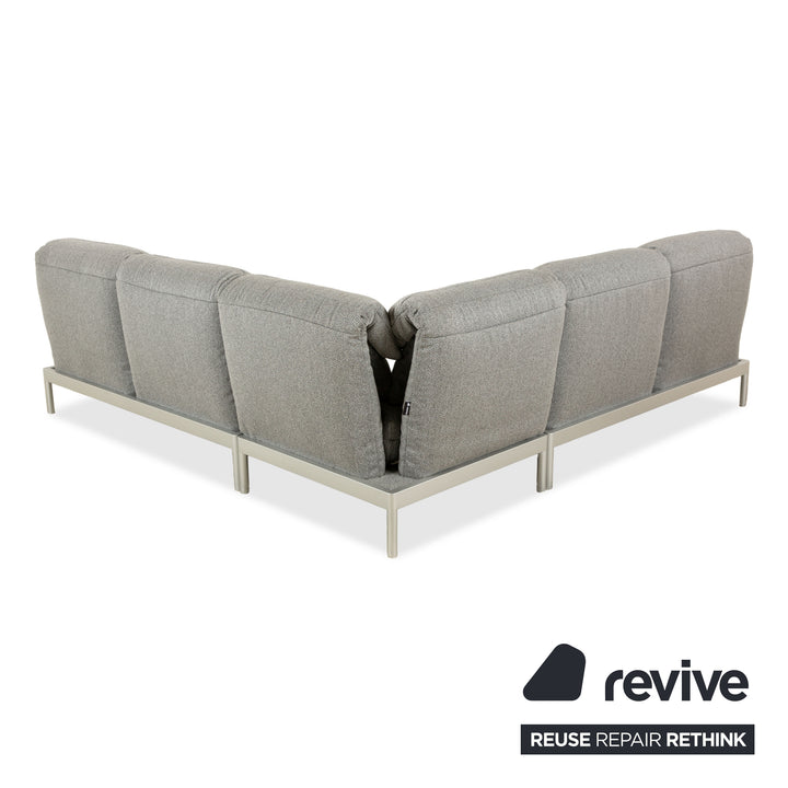 Rolf Benz Plura fabric corner sofa grey manual function sofa couch new cover